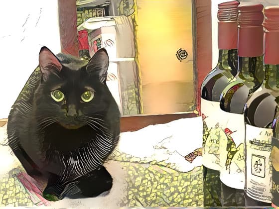 浮世絵風猫とワインボトル.jpg